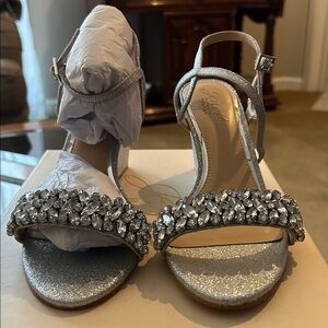 Jewel Badgley Mischka Silver Wedges